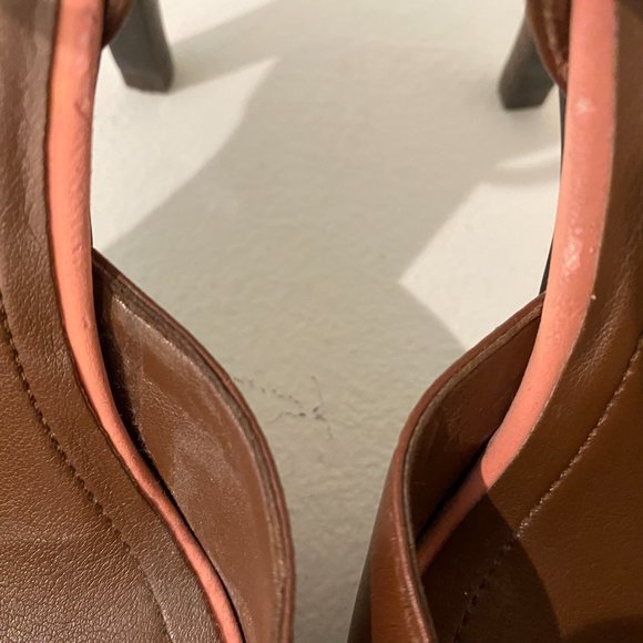 BCBG Generation Brown and Pink Peep Toe Size 9.5 - Picture 4 of 9